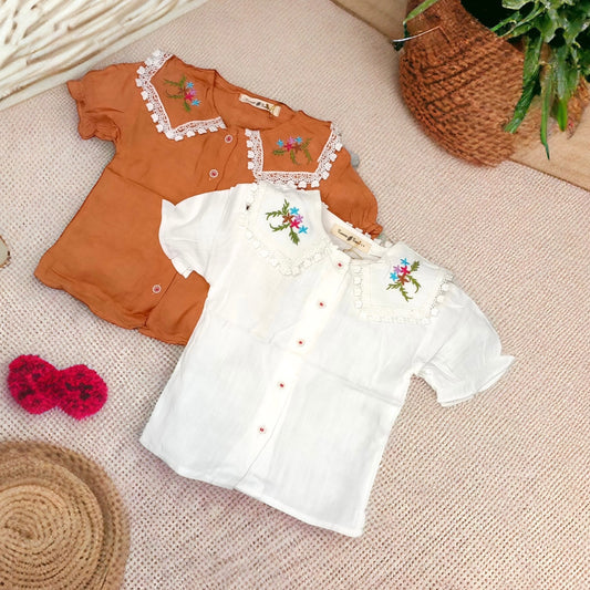 Girl Fancy embroidered Crop Top | 1-5 Years