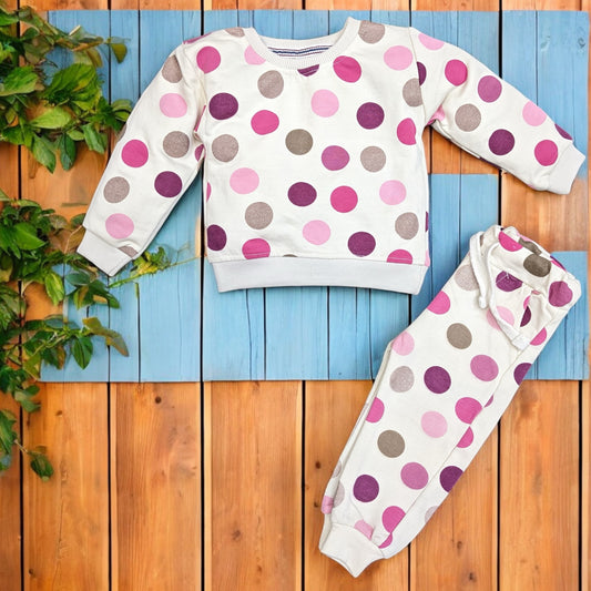 Polka Dot theme Multicolor Terry mid season suit | 1 Year to 3.5 Years