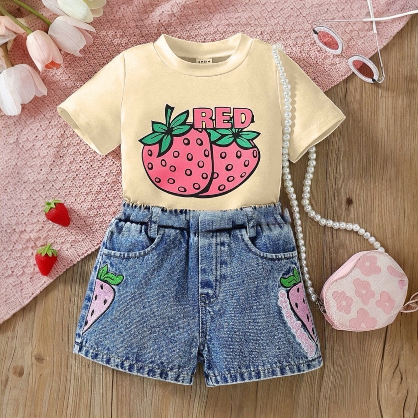 Baby Girl Red Printed Cherry Suit | 18 Month to 3.5 Years