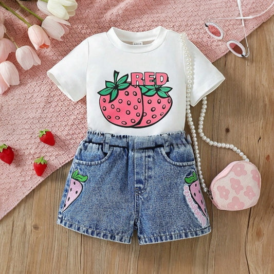 Baby Girl Red Printed Cherry Suit | 18 Month to 3.5 Years