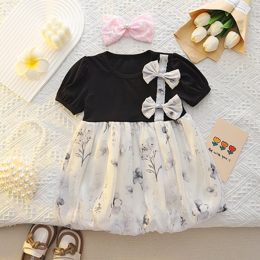 Side Bow Summer Outdoor frock for Princess | 9 Month to 3 Years