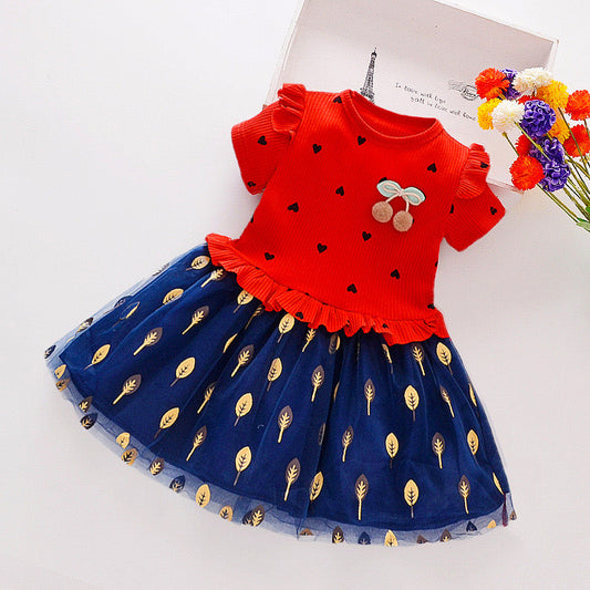 Red & Blue Frock 2 Years 6 Years