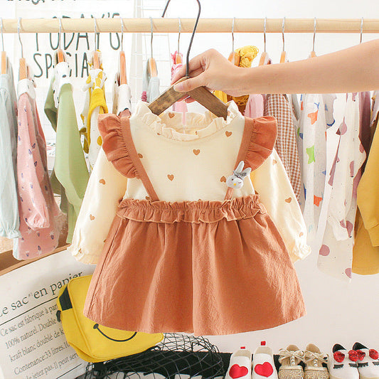 Brown Heart Style Frock 6 Month to 2.5-Years