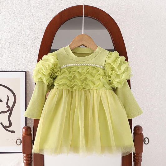 Green Luxury Style Frock 6 Month to 3 Years